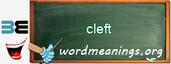 WordMeaning blackboard for cleft